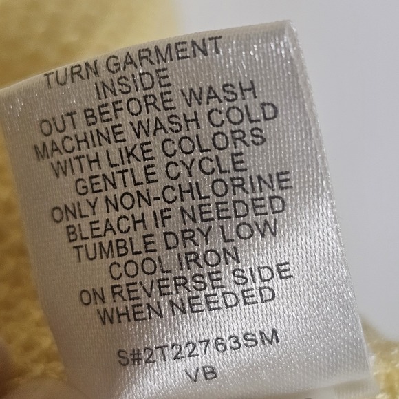 All at Once Sweater Womens Medium Yellow Waffle Knit Lace Up Tie Neck Tunic Top - Picture 10 of 15